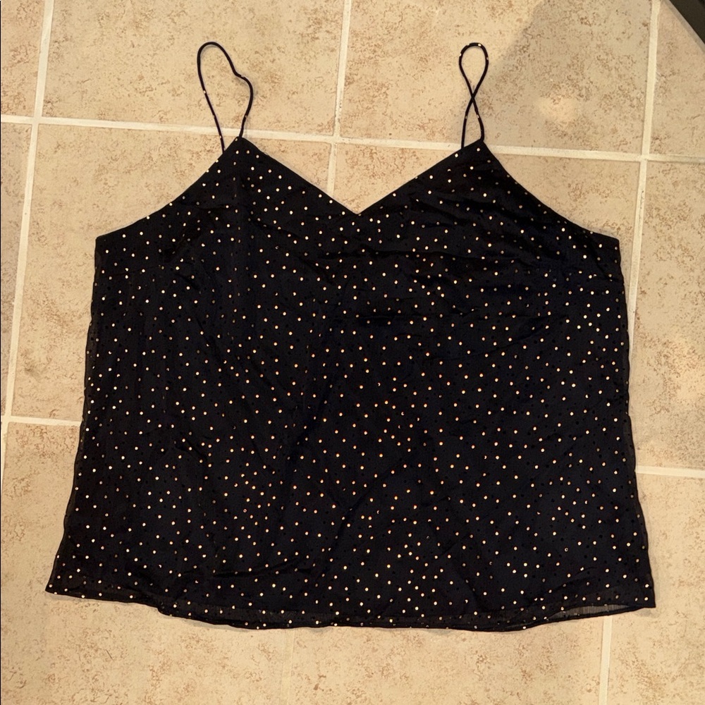 Nine West Black Cami with White Dots